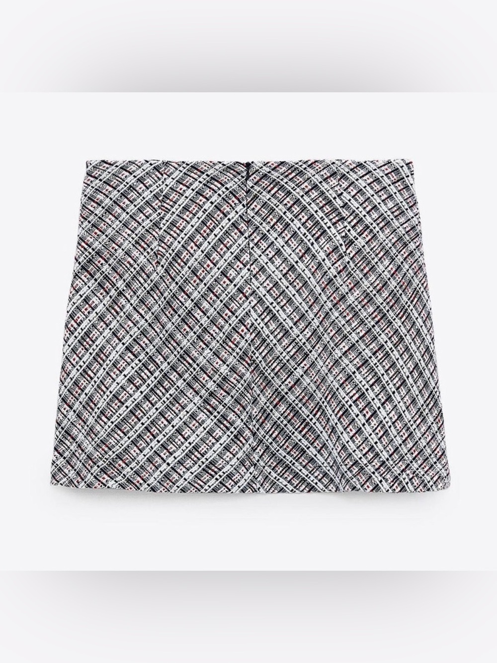NWOT Zara Tweed Textured Weave Nautical Anchor Button High Waist Mini Skirt - L - Picture 6 of 16